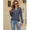 imageBlooming Jelly Womens Tunic Tops Summer Dressy Casual Blouses Business Outfits Plus Size Cap Sleeve Pleated ShirtsLong Sleeve Black Daisy Floral Print