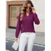 imageBlooming Jelly Womens Tunic Tops Summer Dressy Casual Blouses Business Outfits Plus Size Cap Sleeve Pleated ShirtsLong Sleeve Fuchsia