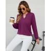 imageBlooming Jelly Womens Tunic Tops Summer Dressy Casual Blouses Business Outfits Plus Size Cap Sleeve Pleated ShirtsLong Sleeve Fuchsia