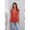 imageBlooming Jelly Womens Tunic Tops Summer Dressy Casual Blouses Business Outfits Plus Size Cap Sleeve Pleated ShirtsRed Floral Print
