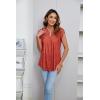imageBlooming Jelly Womens Tunic Tops Summer Dressy Casual Blouses Business Outfits Plus Size Cap Sleeve Pleated ShirtsRed Floral Print