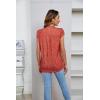 imageBlooming Jelly Womens Tunic Tops Summer Dressy Casual Blouses Business Outfits Plus Size Cap Sleeve Pleated ShirtsRed Floral Print