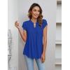 imageBlooming Jelly Womens Tunic Tops Summer Dressy Casual Blouses Business Outfits Plus Size Cap Sleeve Pleated ShirtsRoyal Blue