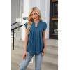 imageBlooming Jelly Womens Tunic Tops Summer Dressy Casual Blouses Business Outfits Plus Size Cap Sleeve Pleated ShirtsTurquoise