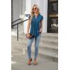 imageBlooming Jelly Womens Tunic Tops Summer Dressy Casual Blouses Business Outfits Plus Size Cap Sleeve Pleated ShirtsTurquoise