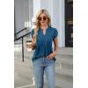 imageBlooming Jelly Womens Tunic Tops Summer Dressy Casual Blouses Business Outfits Plus Size Cap Sleeve Pleated ShirtsTurquoise
