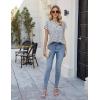imageBlooming Jelly Womens Tunic Tops Summer Dressy Casual Blouses Business Outfits Plus Size Cap Sleeve Pleated ShirtsWhite Leopard