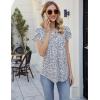 imageBlooming Jelly Womens Tunic Tops Summer Dressy Casual Blouses Business Outfits Plus Size Cap Sleeve Pleated ShirtsWhite Leopard