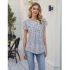 imageBlooming Jelly Womens Tunic Tops Summer Dressy Casual Blouses Business Outfits Plus Size Cap Sleeve Pleated ShirtsWhite Leopard
