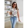 imageBlooming Jelly Womens Tunic Tops Summer Dressy Casual Blouses Business Outfits Plus Size Cap Sleeve Pleated ShirtsWhite and Black Floral Print