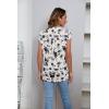 imageBlooming Jelly Womens Tunic Tops Summer Dressy Casual Blouses Business Outfits Plus Size Cap Sleeve Pleated ShirtsWhite and Black Floral Print