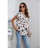 imageBlooming Jelly Womens Tunic Tops Summer Dressy Casual Blouses Business Outfits Plus Size Cap Sleeve Pleated ShirtsWhite and Black Floral Print