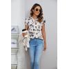 imageBlooming Jelly Womens Tunic Tops Summer Dressy Casual Blouses Business Outfits Plus Size Cap Sleeve Pleated ShirtsWhite and Black Floral Print