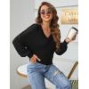 imageBlooming Jelly Womens V Neck Sweaters Dressy Casual Long Sleeve Tops Trendy Fall Clothes PulloverBlack