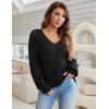 imageBlooming Jelly Womens V Neck Sweaters Dressy Casual Long Sleeve Tops Trendy Fall Clothes PulloverBlack