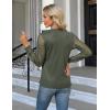 imageBlooming Jelly Womens Waffle Knit Long Sleeve Top Dressy Business Casual Blouse Lace Sleeve Shirts Fall Clothes 2024Army Green