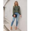 imageBlooming Jelly Womens Waffle Knit Long Sleeve Top Dressy Business Casual Blouse Lace Sleeve Shirts Fall Clothes 2024Army Green
