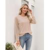 imageBlooming Jelly Womens Waffle Knit Long Sleeve Top Dressy Business Casual Blouse Lace Sleeve Shirts Fall Clothes 2024Beige