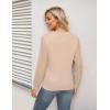 imageBlooming Jelly Womens Waffle Knit Long Sleeve Top Dressy Business Casual Blouse Lace Sleeve Shirts Fall Clothes 2024Beige