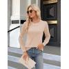 imageBlooming Jelly Womens Waffle Knit Tops Dressy Business Casual Blouses Lace Long Sleeve Work Shirts Fall ClothesApricot