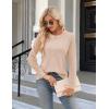 imageBlooming Jelly Womens Waffle Knit Tops Dressy Business Casual Blouses Lace Long Sleeve Work Shirts Fall ClothesApricot