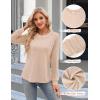 imageBlooming Jelly Womens Waffle Knit Tops Dressy Business Casual Blouses Lace Long Sleeve Work Shirts Fall ClothesApricot