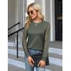 imageBlooming Jelly Womens Waffle Knit Tops Dressy Business Casual Blouses Lace Long Sleeve Work Shirts Fall ClothesArmy Green