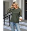 imageBlooming Jelly Womens Waffle Knit Tops Dressy Business Casual Blouses Lace Long Sleeve Work Shirts Fall ClothesArmy Green