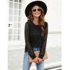 imageBlooming Jelly Womens Waffle Knit Tops Dressy Business Casual Blouses Lace Long Sleeve Work Shirts Fall ClothesBlack