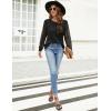 imageBlooming Jelly Womens Waffle Knit Tops Dressy Business Casual Blouses Lace Long Sleeve Work Shirts Fall ClothesBlack