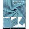 imageBlooming Jelly Womens Waffle Knit Tops Dressy Business Casual Blouses Lace Long Sleeve Work Shirts Fall ClothesBlue