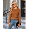 imageBlooming Jelly Womens Waffle Knit Tops Dressy Business Casual Blouses Lace Long Sleeve Work Shirts Fall ClothesCaramel