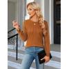 imageBlooming Jelly Womens Waffle Knit Tops Dressy Business Casual Blouses Lace Long Sleeve Work Shirts Fall ClothesCaramel