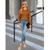 imageBlooming Jelly Womens Waffle Knit Tops Dressy Business Casual Blouses Lace Long Sleeve Work Shirts Fall ClothesCaramel