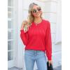 imageBlooming Jelly Womens Waffle Knit Tops Dressy Business Casual Blouses Lace Long Sleeve Work Shirts Fall ClothesCoral Red