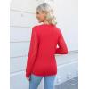 imageBlooming Jelly Womens Waffle Knit Tops Dressy Business Casual Blouses Lace Long Sleeve Work Shirts Fall ClothesCoral Red