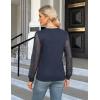 imageBlooming Jelly Womens Waffle Knit Tops Dressy Business Casual Blouses Lace Long Sleeve Work Shirts Fall ClothesDark Blue