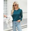 imageBlooming Jelly Womens Waffle Knit Tops Dressy Business Casual Blouses Lace Long Sleeve Work Shirts Fall ClothesDark Cyan