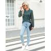 imageBlooming Jelly Womens Waffle Knit Tops Dressy Business Casual Blouses Lace Long Sleeve Work Shirts Fall ClothesDark Green