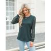 imageBlooming Jelly Womens Waffle Knit Tops Dressy Business Casual Blouses Lace Long Sleeve Work Shirts Fall ClothesDark Green