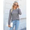 imageBlooming Jelly Womens Waffle Knit Tops Dressy Business Casual Blouses Lace Long Sleeve Work Shirts Fall ClothesDark Grey