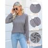 imageBlooming Jelly Womens Waffle Knit Tops Dressy Business Casual Blouses Lace Long Sleeve Work Shirts Fall ClothesDark Grey