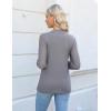 imageBlooming Jelly Womens Waffle Knit Tops Dressy Business Casual Blouses Lace Long Sleeve Work Shirts Fall ClothesDark Grey