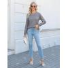 imageBlooming Jelly Womens Waffle Knit Tops Dressy Business Casual Blouses Lace Long Sleeve Work Shirts Fall ClothesDark Grey