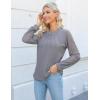 imageBlooming Jelly Womens Waffle Knit Tops Dressy Business Casual Blouses Lace Long Sleeve Work Shirts Fall ClothesDark Grey