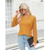 imageBlooming Jelly Womens Waffle Knit Tops Dressy Business Casual Blouses Lace Long Sleeve Work Shirts Fall ClothesGinger