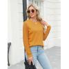 imageBlooming Jelly Womens Waffle Knit Tops Dressy Business Casual Blouses Lace Long Sleeve Work Shirts Fall ClothesGinger