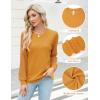 imageBlooming Jelly Womens Waffle Knit Tops Dressy Business Casual Blouses Lace Long Sleeve Work Shirts Fall ClothesGinger
