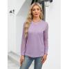 imageBlooming Jelly Womens Waffle Knit Tops Dressy Business Casual Blouses Lace Long Sleeve Work Shirts Fall ClothesLavender