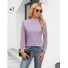 imageBlooming Jelly Womens Waffle Knit Tops Dressy Business Casual Blouses Lace Long Sleeve Work Shirts Fall ClothesLavender